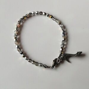 ❌Artisan AB Coating Glass Beaded Bracelet with Silver Shoe Charm